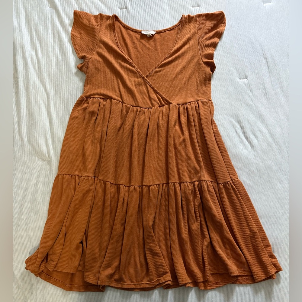 See You Monday: Rust Orange Mini Dress
